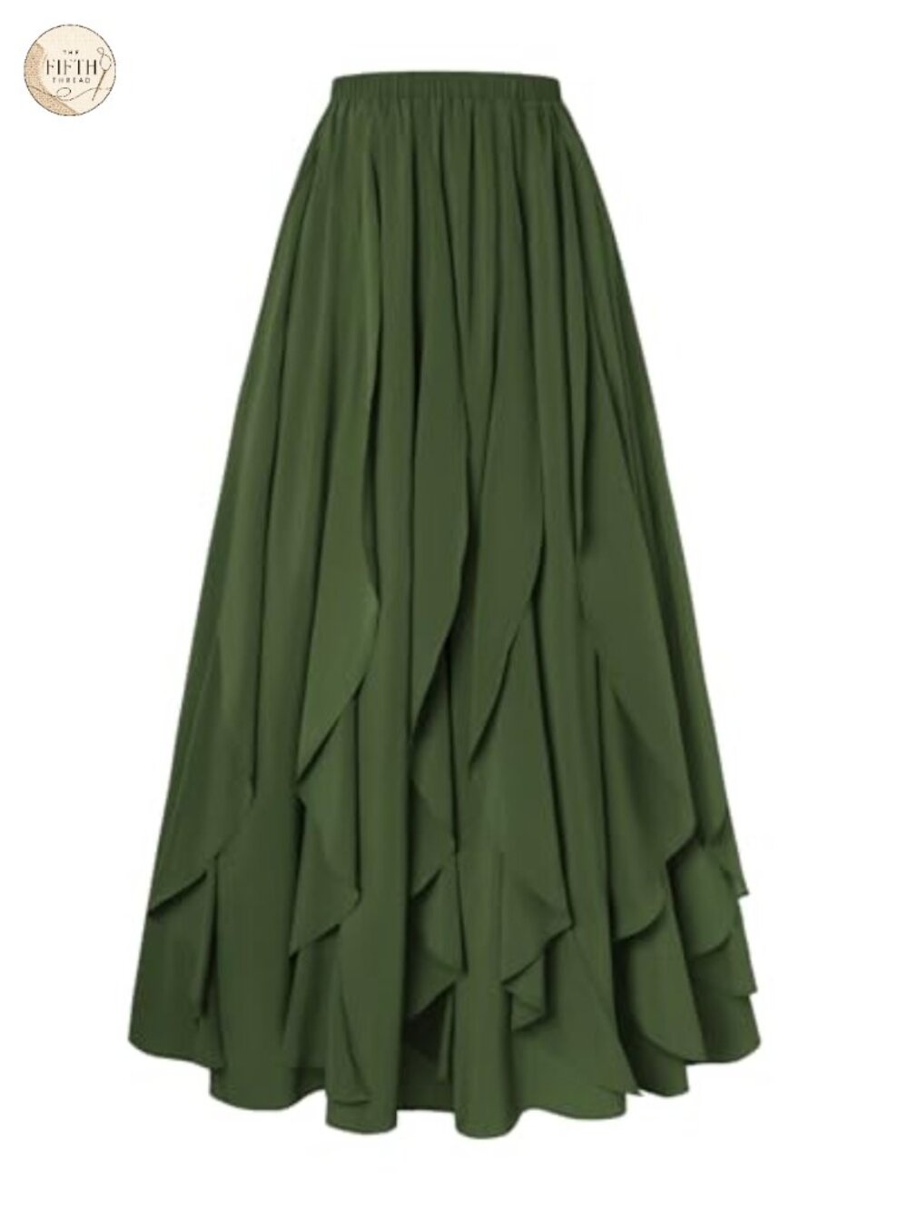 Womens Renaissance Maxi Skirt Boho Ruffle Chiffon High Waist Flowy